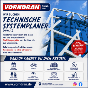 Stellenauschreibung für die Stelle eines Technischen Systemplaners (m/w/d) bei Vorndran Metallbau in Kleinwenkheim